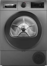 Bosch WQG243DR10 Serie 6 9kg Wärmepumpentrockner, 60 cm breit, Zweitvorwahl, AutoDry, Nachlegefunktion, Grau