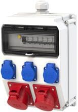 PCE Wandverteiler Baureihe ANIF7 BV, 32/5, 16/5, 3xSSD, M32oBVu, HKL Ea, IP54, Kunststoff, grau (9135510)