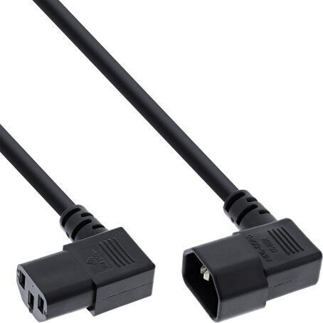 InLine Netzkabel Kaltgeräteverlängerung, C13 auf C14, 90° abgewinkelt, 1,8m (16620A)