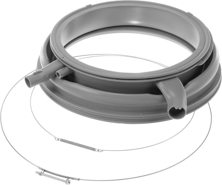 Bosch Siemens 20002776 Fenstermanschette fettbeständig, Silikon, grau mit Beleuchtungsstutzen + Umpumpstutzen (20007175)