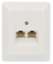 PROTEC.net PUAE Anschlussdose AP 2xRJ45 8/8(8) reinweiß
