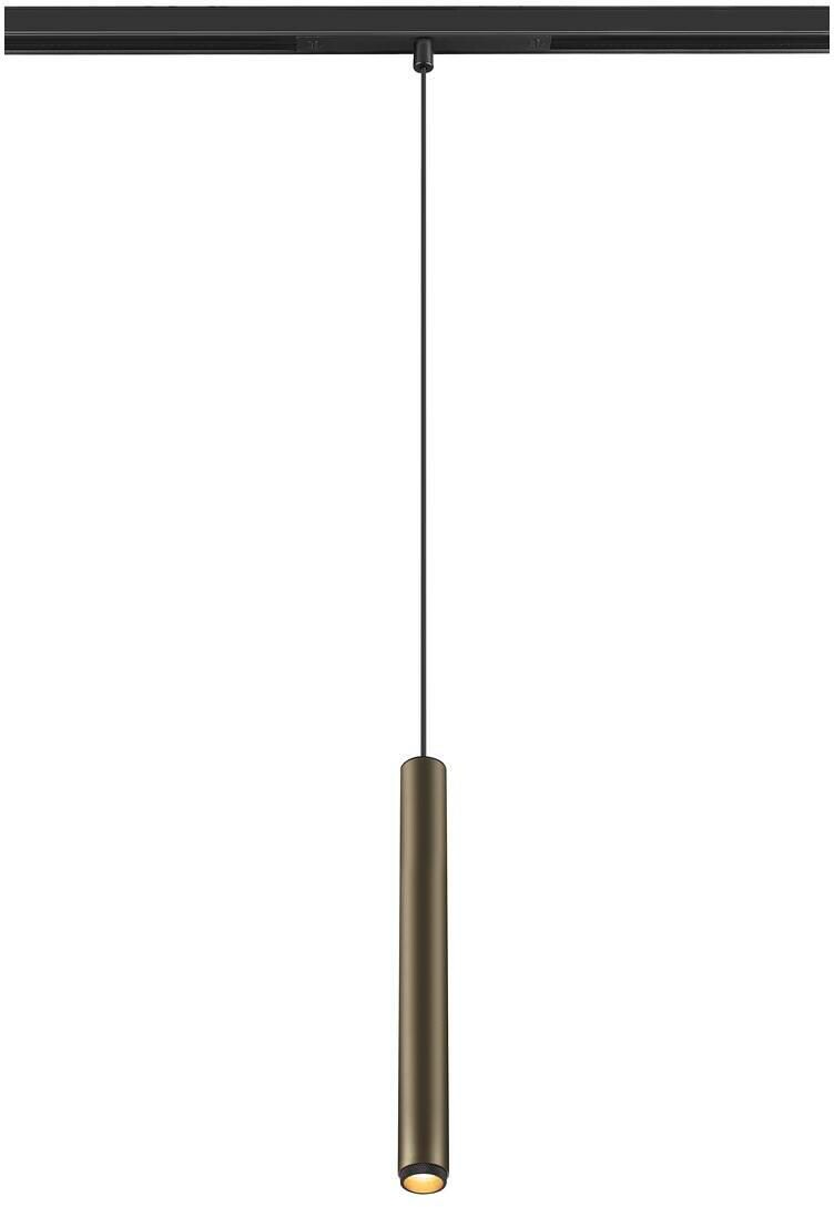 SLV GRIP! S Pendelleuchte für 48V Niedervolt-Schienen-System, Ø3,0cm, 2000-3000K, Dim-to-Warm, DALI, 9.8W, bronze/schwarz (1008467)