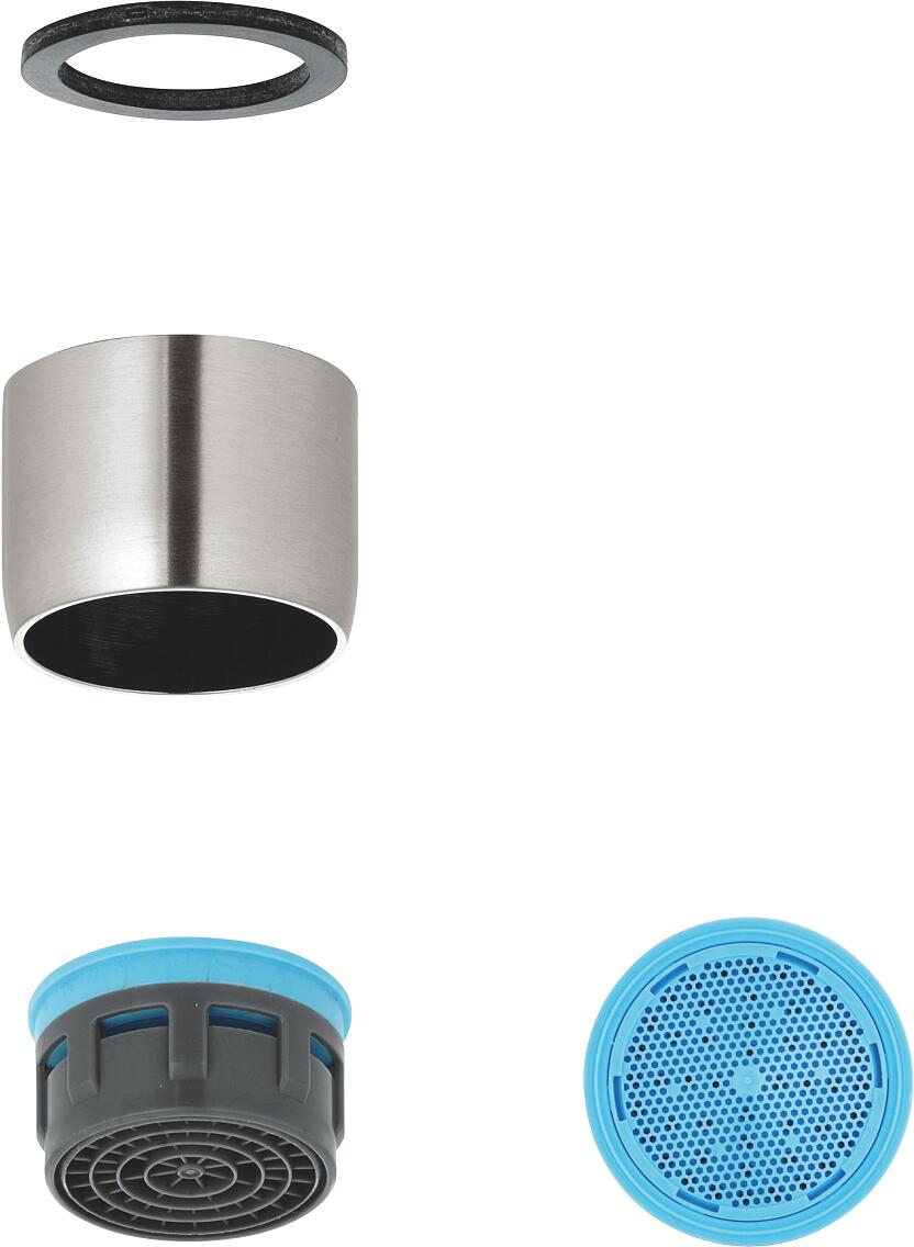 GROHE Mousseur, Innengewinde, M 22 x 1, Durchflussklasse A, 13,5 - 15,0 l/min bei 3 bar, supersteel (13928DC0)