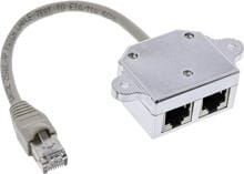 InLine Cat.5e / ISDN  T-Adapter RJ45 Stecker an 2x RJ45 Buchse, 0,15m (69995I)