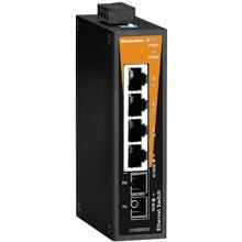 Weidmüller IE-SW-BL05-4TX-1SC Netzwerk-Switch, unmanaged, Fast Ethernet, 4x RJ45, 10/100BaseT(X), 1x SC-Multimode, IP30 (1240890000)