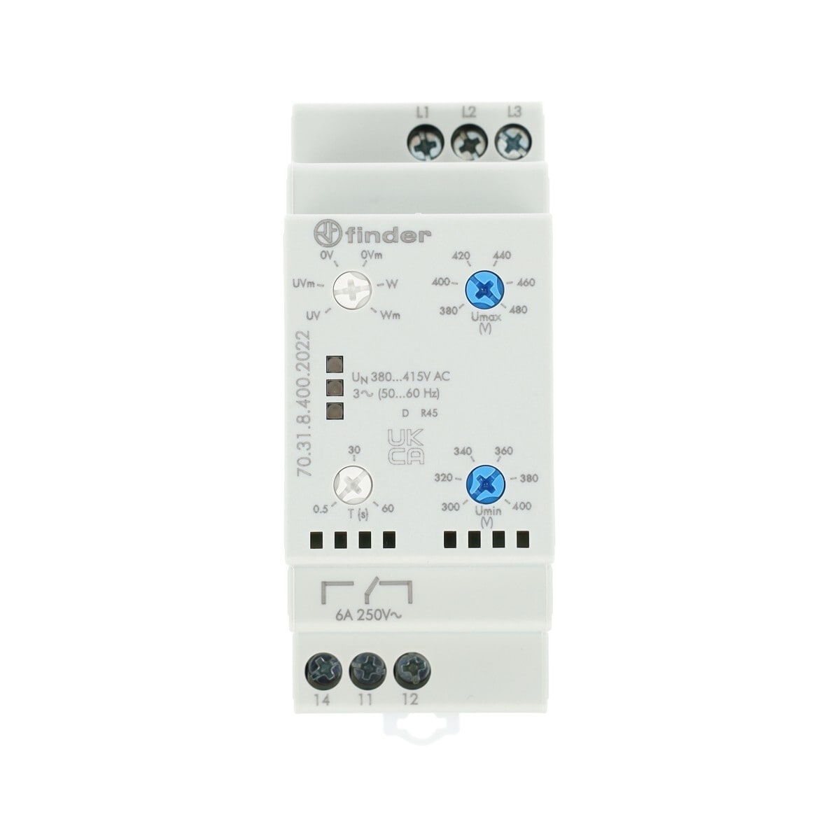 Finder 70.31.8.400.2022 Netzüberwachung 6A, 415VAC, 1Wechsler ...