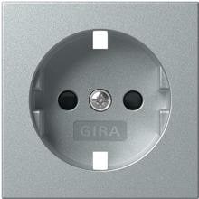 Gira 492126 Abdeckung für SCHUKO-Steckdose 16 A 250 V~ mit Shutter System 55 Farbe Aluminium