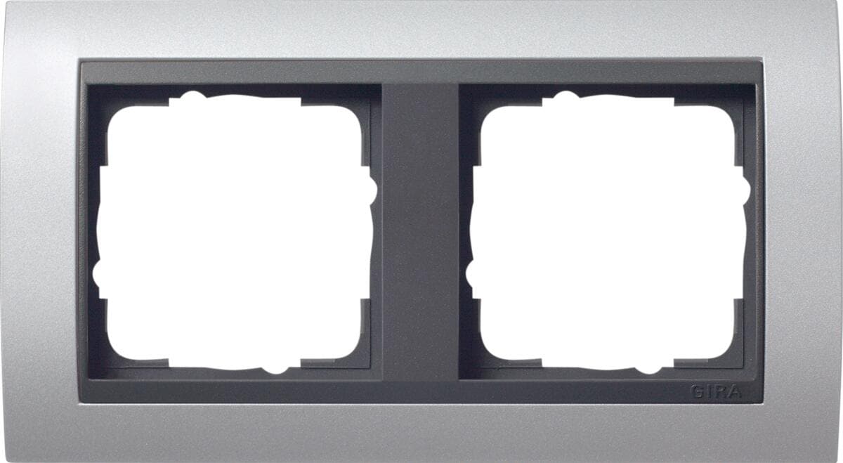 Gira 021206 Abdeckrahmen, mit Zwischenrahmen, 2fach, System 55 Event, Farbe Alu, anthrazit