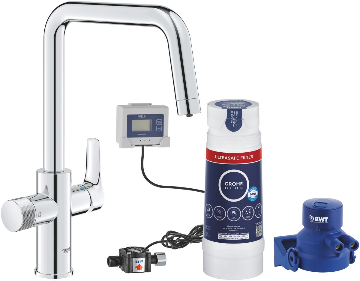 Grohe Blue Pure Start Starter Set mit Ultrasafe Filter, C- Auslauf, chrom (30594000)