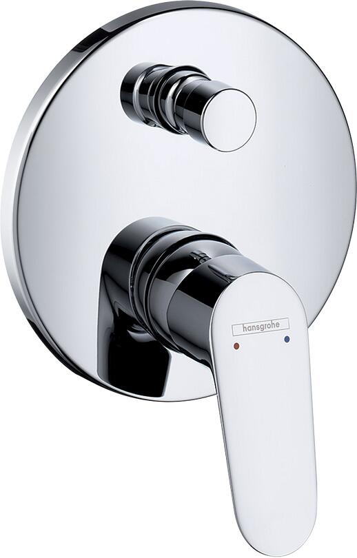 hansgrohe Focus Einhebel-Wannenarmatur Unterputz mit integrierter Sicherungskombination nach EN1717 für iBox universal, Messing, 25 l/min, mit Rückflu