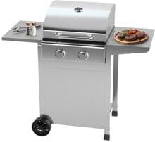 ProfiCook PC-GG 1309 Gasgrill, 2 Edelstahlbrenner (je 3 kW), 45 x 42 cm große Grillfläche