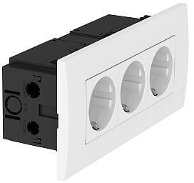 OBO Bettermann SDE-RW D0RW3 Steckdoseneinheit Modul 45, 3-fach, 84x185x59 mm, reinweiß (6119414)