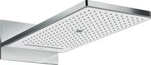 hansgrohe Rainmaker Select Duschkopf 580 3 Strahlarten mit Wandanschluss, Metall, 20 l/min, 586 x 258 mm, Weiß/Chrom, (24001400)