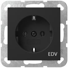 Gira 4458005 SCHUKO-Steckdose 16 A 250 V~ mit Aufdruck "EDV", System 55, schwarz