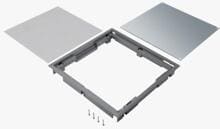 Hager BDQ08127011 Blinddeckel ultra-flach Q08 294x294mm für 12mm Bodenbelag aus Polyamid eisengrau