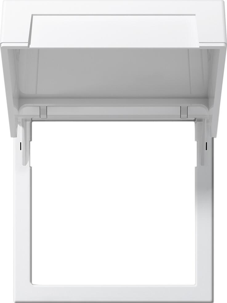 Gira Montagerahmen mit Klappdeckel reinweiß glänzend (265803)