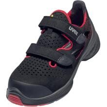 UVEX 1 G2 Sicherheitsschuh S1P Sandale, ESD, W11, schwarz/rot