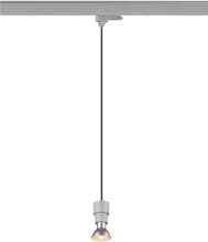SLV PURI 2.0 Basic Pendelleuchte für 3-Phasen-Hochvolt-Schienensystem, GU10, 1x max.6W, Pendellänge 200cm, grau (1008212)