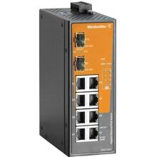 Weidmüller IE-SW-EL10-8GTPOE-2GESFP Netzwerk Switch, unmanaged PoE, Gigabit Ethernet, 8x RJ45 10/100/1000 BaseT(X) PoE+, 2x 100/1000BaseSFP Slot, IP30 (2682410000)