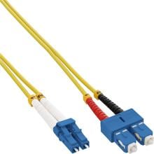 InLine® LWL Duplex Kabel, LC/SC, 9/125µm, OS2, 0,5m (88656S)