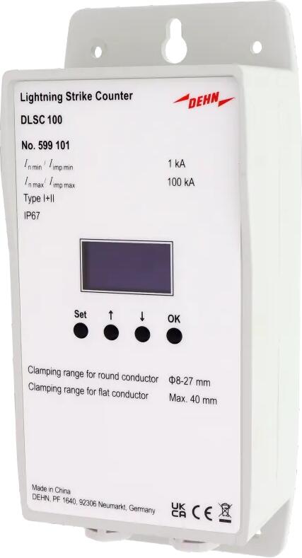 Dehn DLSC 100 Blitzzähler 100kA (10/350) 1kA (8/20) f. Rd 8-20mm / Fl 25-40mm / HVI 20-27mm,, (599101)