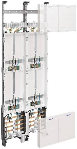 Hager ZK51X7N Komplettfeld, universZ, 1350mm, 4 Zählerplätze, 2-feld, Ausführung Thüringen