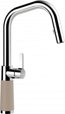 Schock SC-530 Einhebelmischer, ausziehbare Schlauchbrause, Hochdruckarmatur, Cristadur GreenLine, chrom/twilight (556120TWI)