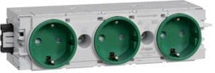 Hager GS30006029 Steckdose 3-fach Wago Steck-/Klemmtechnik, halogenfrei, C-Profil, grün