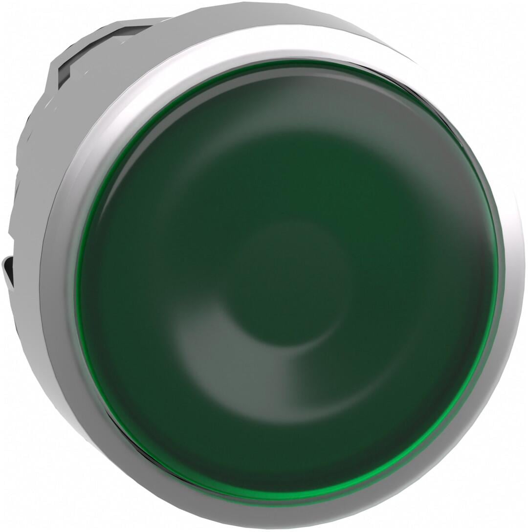 Schneider Electric ZB4BH033 Harmony XB4, Leuchtdrucktaster, Frontelement, Metall, 22mm, unbeschriftet, für universelle LED, rastend, grün