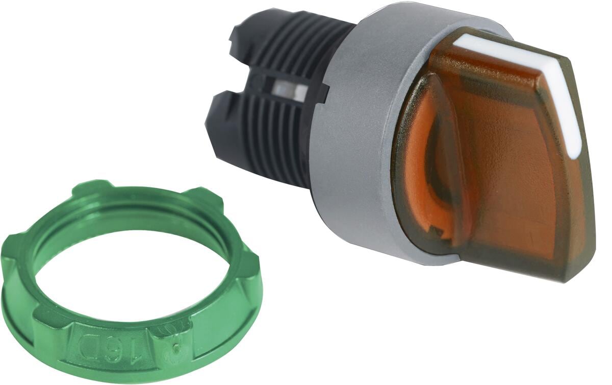 Schneider Electric ZB5AK1453C0 Harmony XB5, Leuchtwahlschalter, Frontelement, Kunststoff, 22mm, für universelle LED, 2 Stellungen, tastend, orange