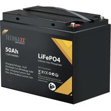 Technaxx TX-234 Solar-Batterie, 50AH, 12.8V, LiFePO4, schwarz (5051)