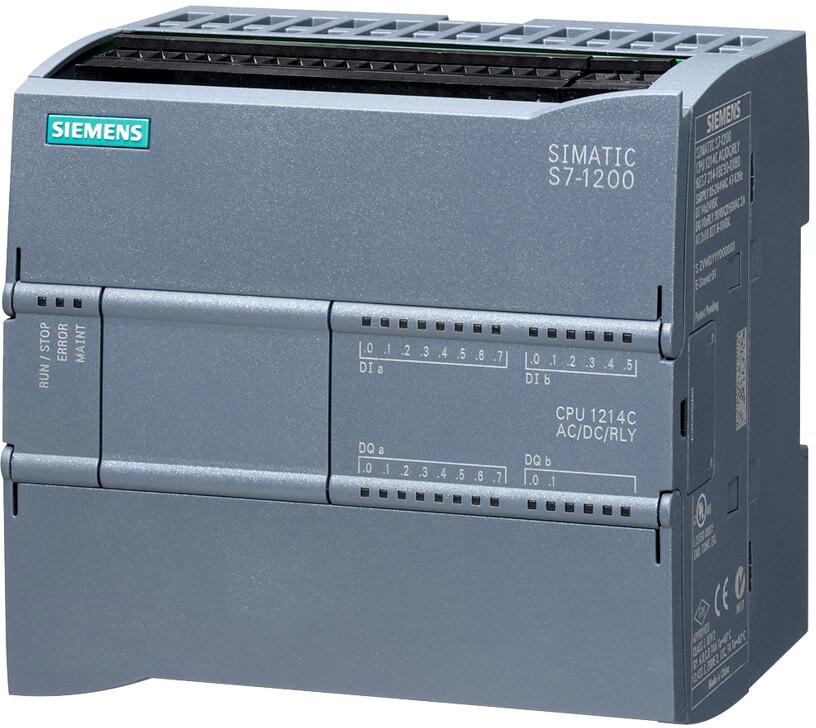 Siemens 6ES7214-1BG40-0XB0 SIMATIC S7-1200, CPU 1214C, Kompakt-CPU, AC/DC/Relais, onboard I/O: 14 DI DC 24V; 10 DO Relais 2A; 2 AI 0-10V DC