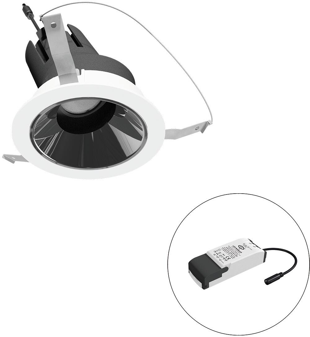 EVN SELECTO LED Deckeneinbau, rund, schwenkbar, IP20, 220-240V/AC, 13W, 3000K, 1517lm, inkl. Netzgerät, Phase, Reflektor Silber/hochglänzend, 4.432,00
