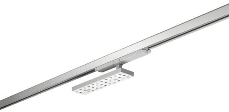 Brumberg BALI MINI-S LED-Schienenstrahler, dreh-/schwenkbar, symmetrisch, quer: 91° & längs: 97°, 20W, 3000K, 2600lm, schaltbar, silber struktur (4401
