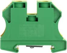 Weidmüller WPE 35 N Schutzleiter-Reihenklemme, Schraubanschluss, 35 mm², 4200A (35 mm²), grün / gelb