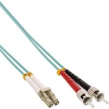 InLine® LWL Duplex Kabel, LC/ST, 50/125µm, OM3, 0,5m (88504O)