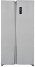 Exquisit SBS46-040E Stand Side-by-Side Kombination, 91 cm breit, 442 L, NoFrost, LED Beleuchtung, Temperaturregelung, Umluftventilator, Schnellkühlen und Schnellgefrieren, Edelstahloptik