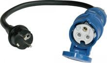 Weingärtner CEE-Adapterleitung Schukostecker 3 polig 0,5m, schwarz (00535)