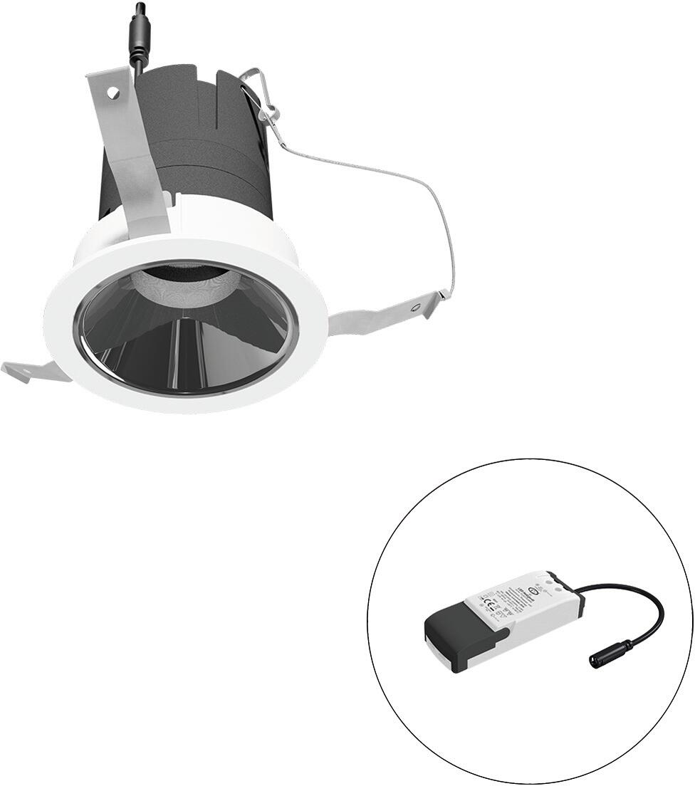 EVN SELECTO LED Deckeneinbau, rund, drehbar, IP20, 220-240V/AC, 6W, 3000K, 700lm, inkl. Netzgerät, Phase, Reflektor silber/glänzend, 2.045,00cd, mediu
