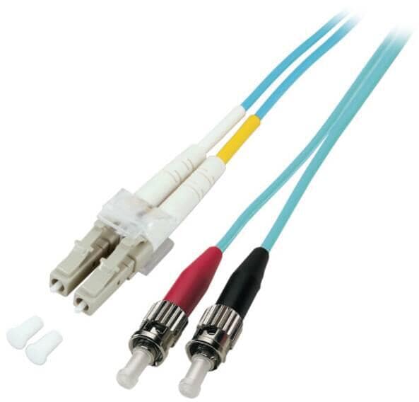 EFB-Elektronik LWL Patchkabel Duplex Jumper LC-ST 50/125μ, OM3, LSZH, aqua, 2.0mm, 3m (O0313.3)