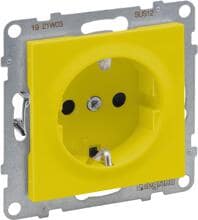 Legrand SEANO Schutzkontakt-Steckdose, Steckklemmen, 16 A, 250 V, mit erhöhtem Berührungsschutz, gelb (765322)