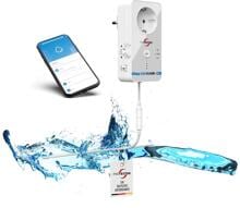 Protector WA 14 WLAN Wassermelder, mit full-sensitiven Detektorkabel, 3-fache Sicherheit, weiß (20591)