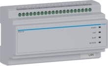 Hager RTD210X 2Draht IP Systemswitch, 6-fach, IN CAT oder 2 Draht, OUT 2 Draht, intercom, REG, grau