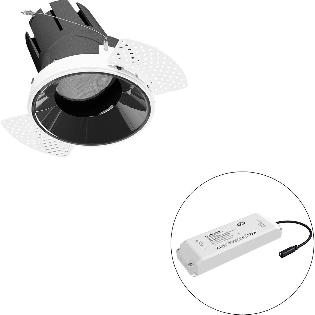 EVN SELECTO LED Deckeneinbau, rund, drehbar, IP20, 220-240V/AC, 6W, 3000K, 4433lm, inkl. Netzgerät, Phase, Reflektor schwarz/hochglänzend, 6.244,00cd,