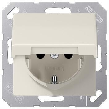 Jung AS1521BFKL SCHUKO -Steckdose, Schraubklemmen, Klappdeckel, weiß