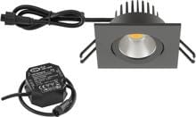 EVN PC65 LED Deckeneinbauleuchte, 6W, 3000K, 620lm, quadratisch, schwenkbar, anthrazit (PC654N61602)