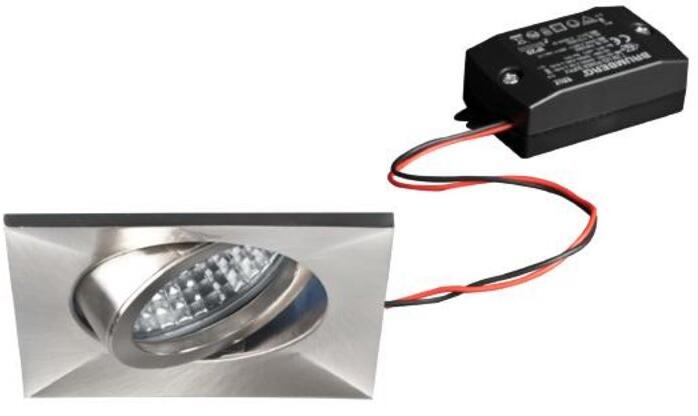 Brumberg BERRIE-S LED-Einbaustrahlerset schaltbar, 6W, 680lm, 3000K, quadratisch, schwenkbar, nickel matt (38327153)