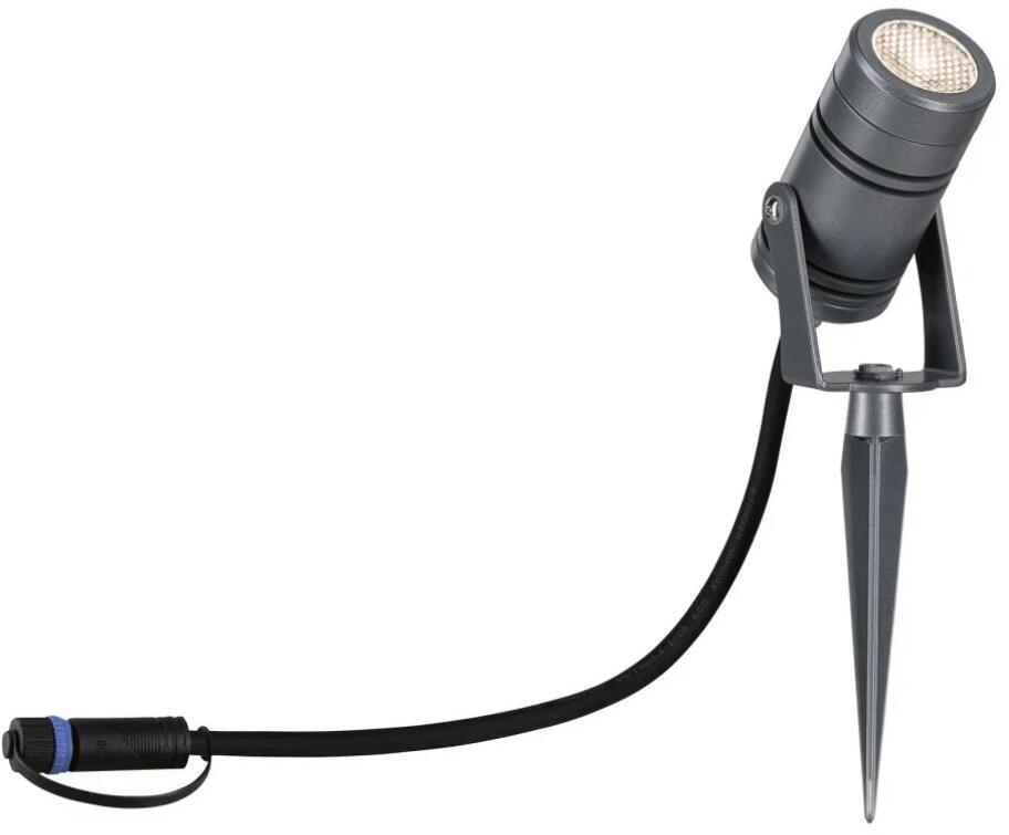 Paulmann Plug & Shine LED Gartenstrahler Radon Einzelspot IP65 3000K 11W, grau (94367)