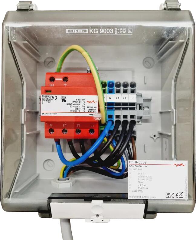 Dehn DCU EMOB 1 32 Überspannungsableiter Typ 1+2 DEHNcube im Gehäuse IP65 für Emob (900904)