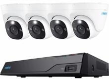 Reolink NVS8-8MD4 Überwachungsset Dome, Netzwerkrekorder+4 Dome Kameras, inkl. 2TB Harddrive, Rekorder schwarz, Kameras weiß